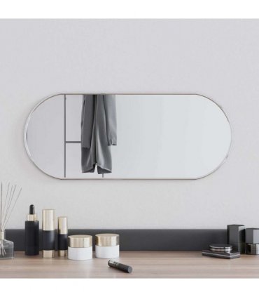 vidaXL Wall Mirror Silver 60x25 cm Oval — Size: 60 x 25 cm