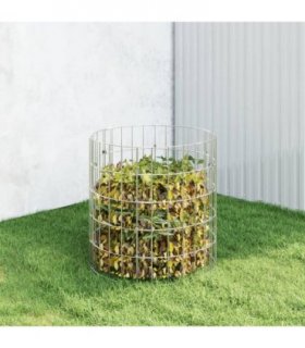 vidaXL Garden Composter Ø50x50 cm Galvanised Steel — Size: Ø 50 x 50 cm