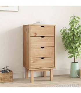 vidaXL Drawer Cabinet OTTA 45x39x90cm Solid Wood Pine — Colour: brown
