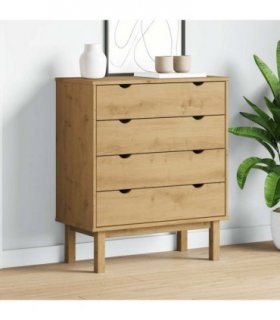 vidaXL Drawer Cabinet OTTA 76.5x39.5x90cm Solid Wood Pine — Colour: brown