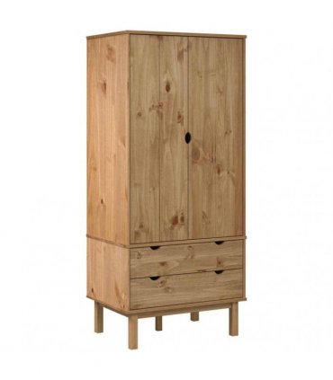 vidaXL Wardrobe OTTA 76.5x53x172 cm Solid Wood Pine — Colour: brown