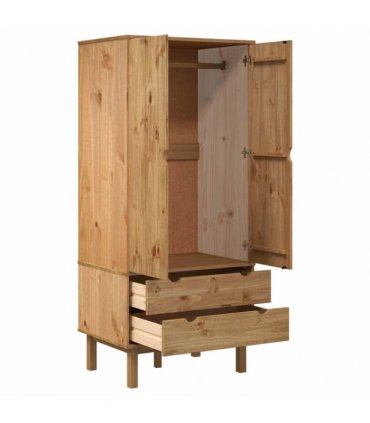vidaXL Wardrobe OTTA 76.5x53x172 cm Solid Wood Pine — Colour: brown