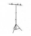 vidaXL T-Shape Background Stand Black 91x60x(70-200) cm — Size: 91 x 60 x 200 cm