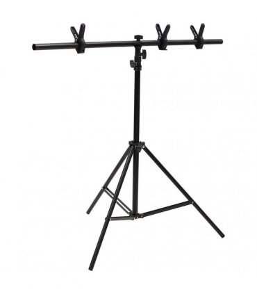 vidaXL T-Shape Background Stand Black 91x60x(70-200) cm — Size: 91 x 60 x 200 cm