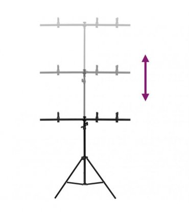 vidaXL T-Shape Background Stand Black 91x60x(70-200) cm — Size: 91 x 60 x 200 cm