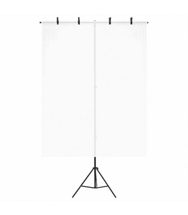 vidaXL T-Shape Background Stand Black 151x60x(70-200) cm — Size: 151 x 60 x 200 cm