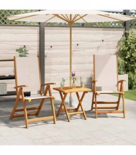 vidaXL Folding Garden Chair | Set of 2 | Cream