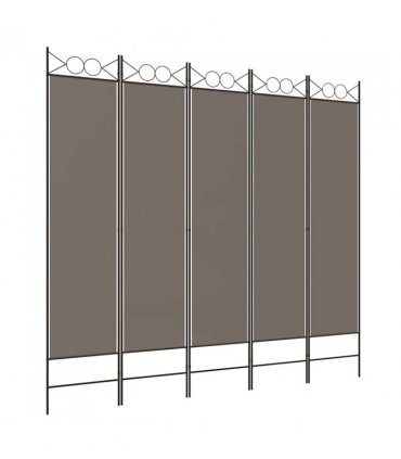 vidaXL 5-Panel Room Divider Anthracite 200x220 cm Fabric — Size: 200 x 220 cm