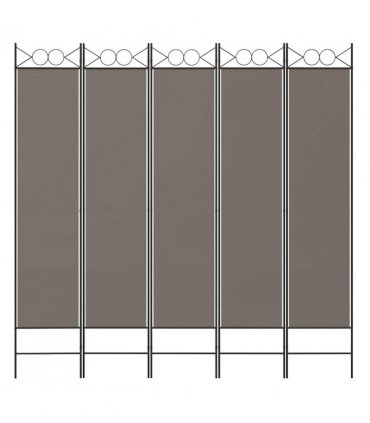 vidaXL 5-Panel Room Divider Anthracite 200x220 cm Fabric — Size: 200 x 220 cm