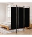 vidaXL 6-Panel Room Divider Black 240x200 cm Fabric — Size: 240 x 200 cm
