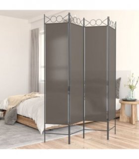 vidaXL 4-Panel Room Divider Anthracite 160x200 cm Fabric — Size: 160 x 200 cm