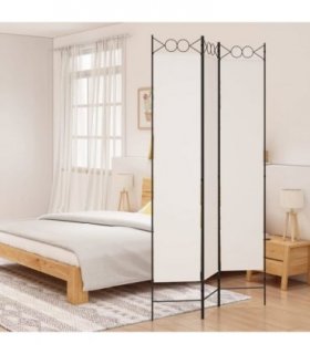 vidaXL 3-Panel Room Divider White 120x220 cm Fabric — Size: 120 x 220 cm