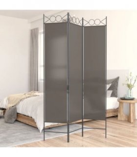 vidaXL 3-Panel Room Divider Anthracite 120x200 cm Fabric — Size: 120 x 200 cm