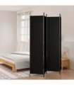vidaXL 4-Panel Room Divider Black 200x220 cm Fabric — Size: 200 x 220 cm