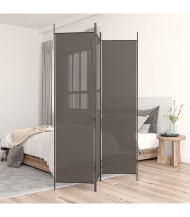 vidaXL 3-Panel Room Divider Anthracite 150x220 cm Fabric — Size: 150 x 220 cm