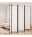 vidaXL 6-Panel Room Divider White 300x220 cm Fabric — Size: 300 x 220 cm