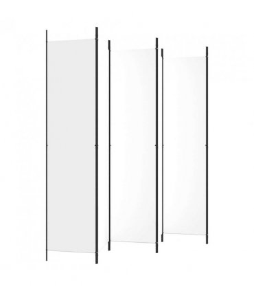 vidaXL 6-Panel Room Divider White 300x220 cm Fabric — Size: 300 x 220 cm