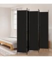 vidaXL 5-Panel Room Divider Black 250x220 cm Fabric — Size: 250 x 220 cm