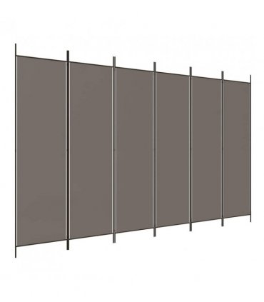 vidaXL 6-Panel Room Divider Anthracite 300x220 cm Fabric — Size: 300 x 220 cm