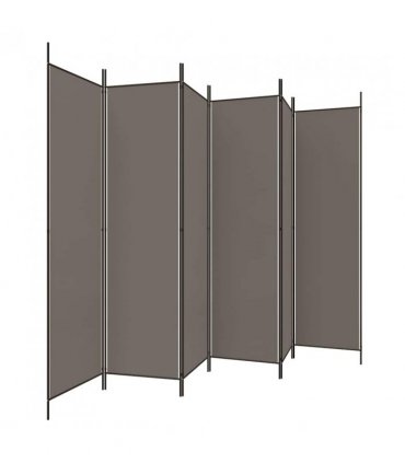 vidaXL 6-Panel Room Divider Anthracite 300x220 cm Fabric — Size: 300 x 220 cm