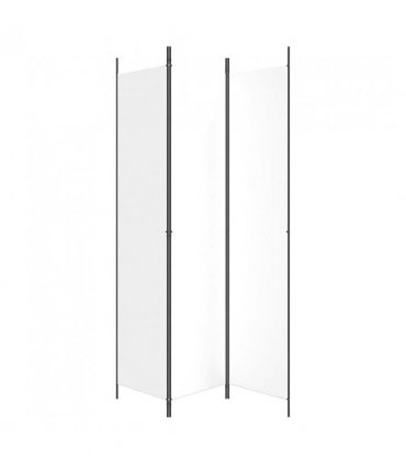 vidaXL 3-Panel Room Divider White 150x220 cm Fabric — Size: 150 x 220 cm