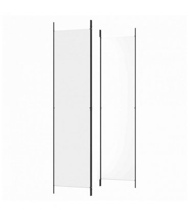 vidaXL 3-Panel Room Divider White 150x220 cm Fabric — Size: 150 x 220 cm