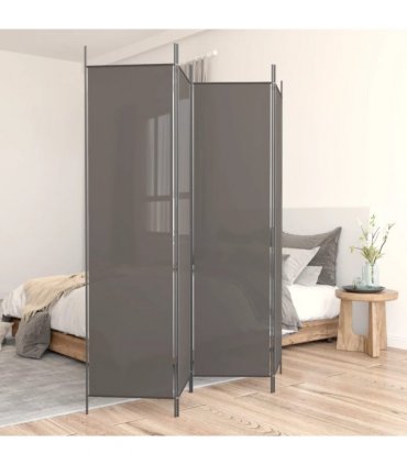 vidaXL 4-Panel Room Divider Anthracite 200x220 cm Fabric — Size: 200 x 220 cm