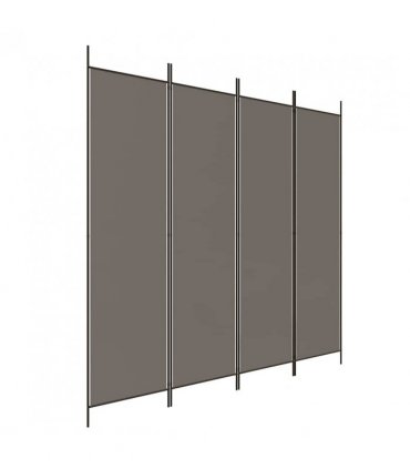 vidaXL 4-Panel Room Divider Anthracite 200x220 cm Fabric — Size: 200 x 220 cm