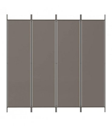 vidaXL 4-Panel Room Divider Anthracite 200x220 cm Fabric — Size: 200 x 220 cm