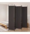 vidaXL 5-Panel Room Divider Brown 250x220 cm Fabric — Size: 250 x 220 cm