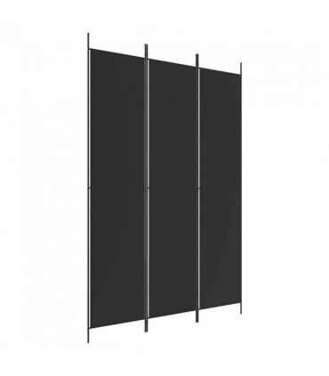 vidaXL 3-Panel Room Divider Black 150x220 cm Fabric — Size: 150 x 220 cm