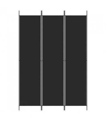 vidaXL 3-Panel Room Divider Black 150x220 cm Fabric — Size: 150 x 220 cm