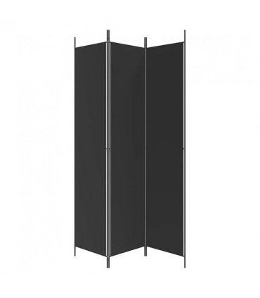 vidaXL 3-Panel Room Divider Black 150x220 cm Fabric — Size: 150 x 220 cm