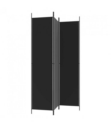 vidaXL 3-Panel Room Divider Black 150x220 cm Fabric — Size: 150 x 220 cm