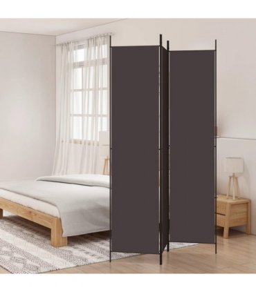 vidaXL 3-Panel Room Divider Brown 150x220 cm Fabric — Size: 150 x 220 cm