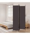 vidaXL 3-Panel Room Divider Brown 150x220 cm Fabric — Size: 150 x 220 cm