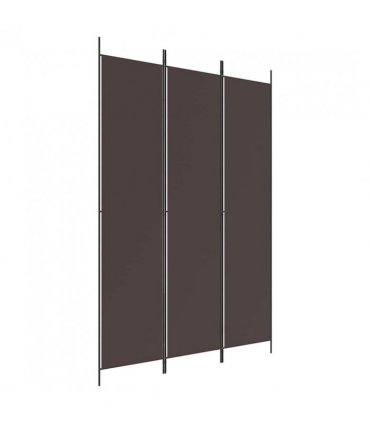 vidaXL 3-Panel Room Divider Brown 150x220 cm Fabric — Size: 150 x 220 cm