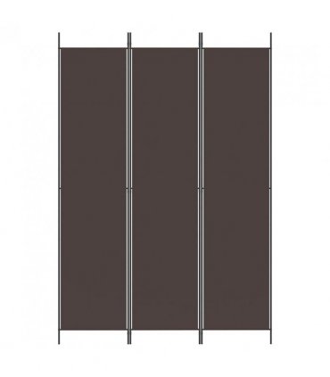 vidaXL 3-Panel Room Divider Brown 150x220 cm Fabric — Size: 150 x 220 cm