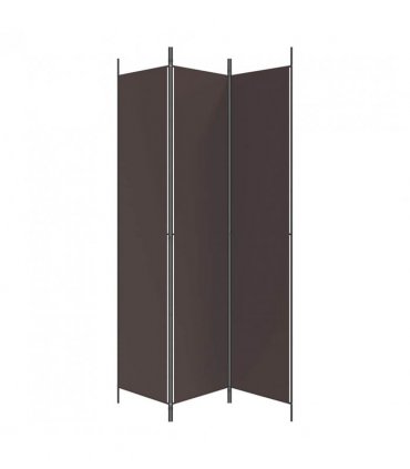 vidaXL 3-Panel Room Divider Brown 150x220 cm Fabric — Size: 150 x 220 cm