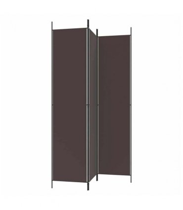 vidaXL 3-Panel Room Divider Brown 150x220 cm Fabric — Size: 150 x 220 cm