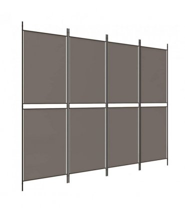 vidaXL 4-Panel Room Divider Anthracite 200x200 cm Fabric — Size: 200 x 200 cm — V0671954914