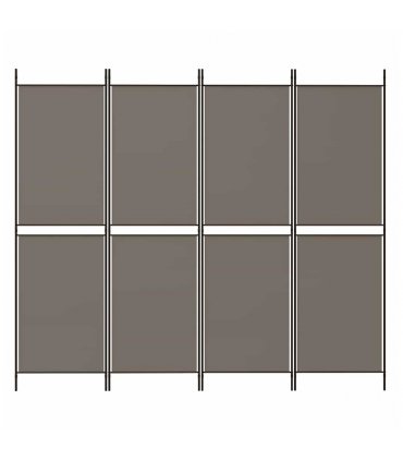 vidaXL 4-Panel Room Divider Anthracite 200x200 cm Fabric — Size: 200 x 200 cm — V0671954914
