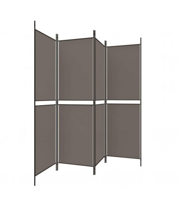 vidaXL 4-Panel Room Divider Anthracite 200x200 cm Fabric — Size: 200 x 200 cm — V0671954914