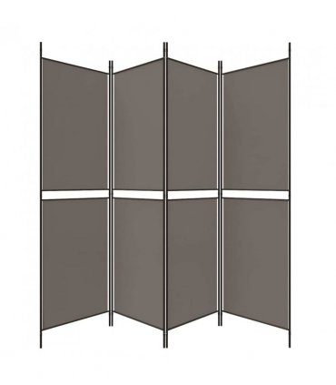 vidaXL 4-Panel Room Divider Anthracite 200x200 cm Fabric — Size: 200 x 200 cm — V0671954914