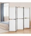 vidaXL 5-Panel Room Divider White 250x180 cm Fabric — Size: 250 x 180 cm