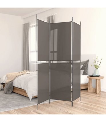 vidaXL 3-Panel Room Divider Anthracite 150x180 cm Fabric — Size: 150 x 180 cm