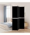 vidaXL 3-Panel Room Divider Black 150x220 cm Fabric — Size: 150 x 220 cm — V0671954920