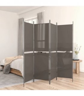vidaXL 5-Panel Room Divider Anthracite 250x200 cm Fabric — Size: 250 x 200 cm — V0671954937