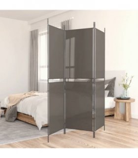 vidaXL 3-Panel Room Divider Anthracite 150x220 cm Fabric — Size: 150 x 220 cm — V0671954941