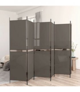 vidaXL 6-Panel Room Divider Anthracite 300x200 cm Fabric — Size: 300 x 200 cm — V0671954942